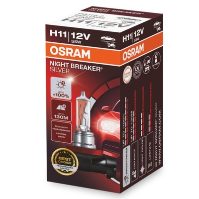 1 ШТУКА ЛАМПОЧКА H11 55W 12V PGJ19-2 NB SILVER OSRAM