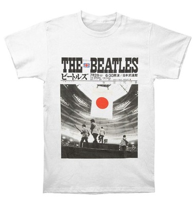 The Beatles Live At The Budokan White T shirt Styl hip-hop
