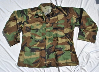 bluza wojskowa BDU WOODLAND LARGE SHORT LS US ARMY nyco