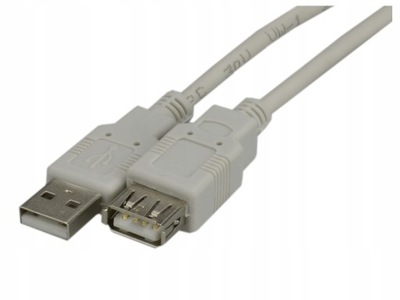 Kabel przedłużacz USB A 2.0 męsko-żeński szary 0,8m NEKU