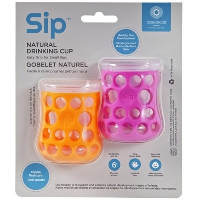 CogniKids Sip Natural Drinking Cup 2 sensoryczne kubeczeki do nauki picia d