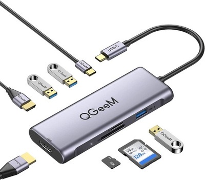 Adapter HUB USB C 8w1 DUAL Screen Stacja dokująca