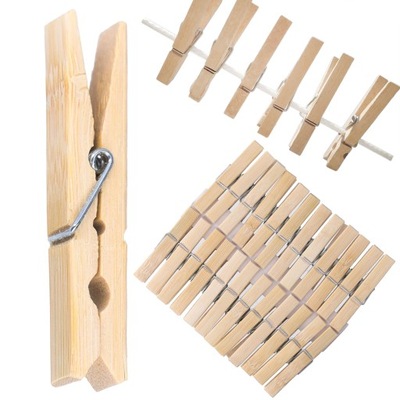Drevené kľučky na bielizeň bambus 24ks