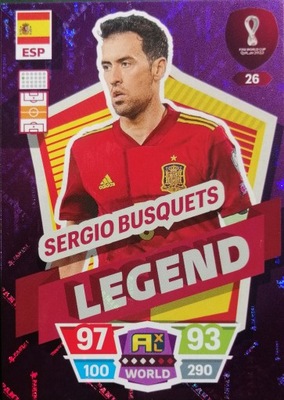 WORLD CUP QATAR 2022 LEGEND 26 SERGIO BUSQUETS