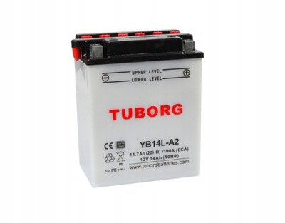 АККУМУЛЯТОР TUBORG YB14L-A2 12V 14,7AH 190A P+ ЗАМЕНИТЕЛЬ YUASA VARTA EXIDE