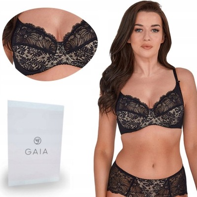 Gaia biustonosz soft chantal 534 czarny ażur 70D