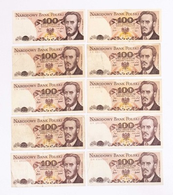 ZESTAW BANKNOTÓW PRL 100 ZŁ - nr 62