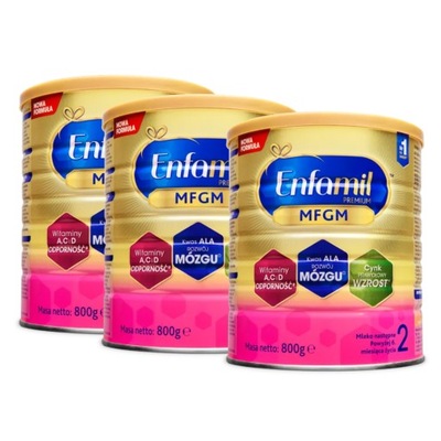 Enfamil Premium MFGM 2 Mleko następne powyżej 6. miesiąca życia, 800g x3