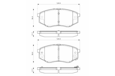 BOSCH TRINKELĖS STABDŽIŲ PRIEK. HYUNDAI IX20 IX35 KIA SOUL II 1.4-2.0 