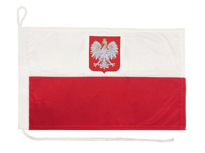 Flaga Polski z Godłem na jacht 30x40 cm Bandera jachtowa żeglarska Polska