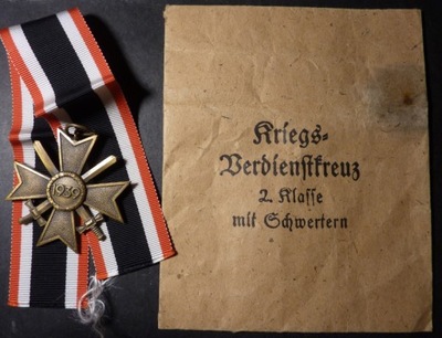 Kriegsverdienstkreuz 2 klasy z mieczami+ torebka Carl Poellath