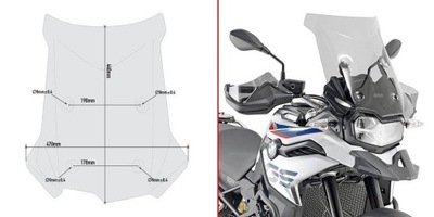 СТЕКЛО GIVI ТОНИРОВАНОЕ 44 X 47 CM (H X W) - BMW F750 GS (18)