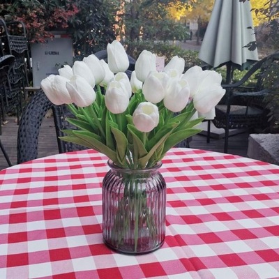 24 szt. sztuczne kwiaty sztuczny kwiat tulipan