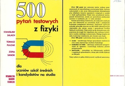 500 PYTAŃ TESTOWYCH Z FIZYKI Salach