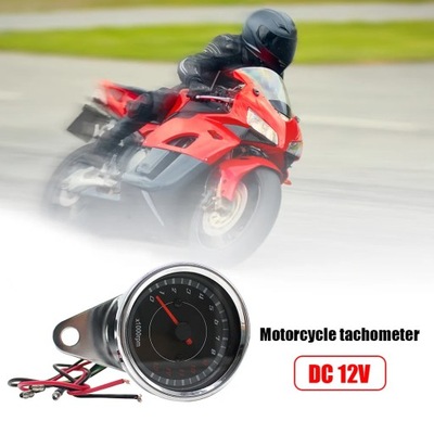 12V TACÓMETRO ANÁLOGO REV CUADRO DE INSTRUMENTOS RPM INDICADOR PARA MOTOCICLETA OBROT~31871  