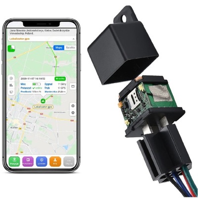 LOCALIZADOR GPS ODCIECIE COMBUSTIBLES POJAZDU RELÉ  