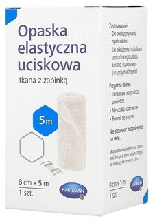 Hartmann opaska uciskowa z zapinką, 8cmx5m, 1szt.