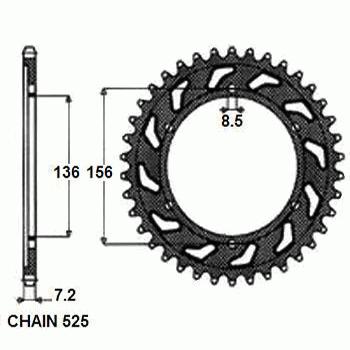 ZEBATKA NAPEDZANA СТАЛЬНОЙ SUNSTAR SUNR1-4628-41