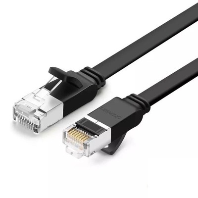 Płaski kabel sieciowy UGREEN NW101 z metalowymi wtyczkami, Ethernet RJ45,