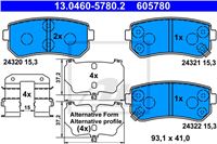 ATE ZAPATAS DE FRENADO PARTE TRASERA HYUNDAI ACCENT 05- HYUNDAI I30 I 07-/KIA  