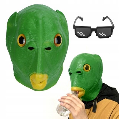 Maska na twarz uhkl MASK lateksowe zwierzątka w odcieniach zieleni