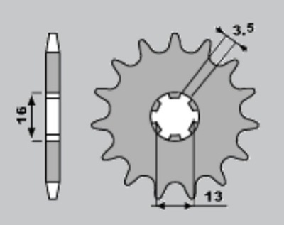 JR ENGRANAJE PARTE DELANTERA 428 14 SUZUKI DR-Z 70 '08-'18, DR-Z 50 '19-'21, TS/GT 8  