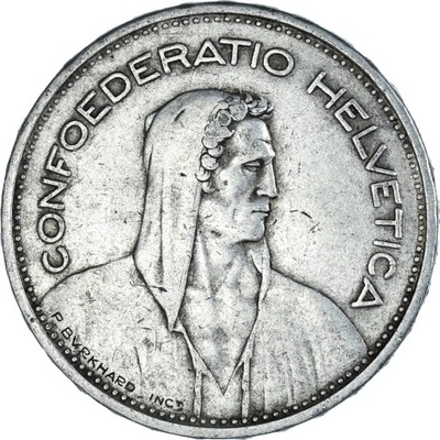 Moneta, Szwajcaria, 5 Francs, 1933, Bern, VF(30-35