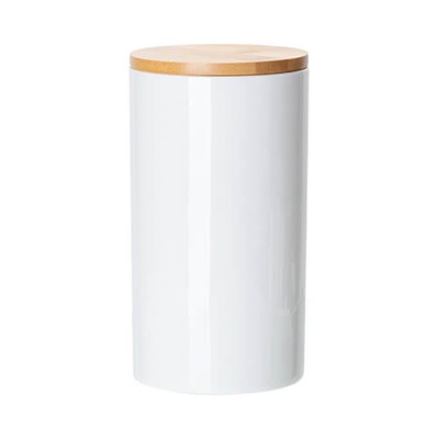 Pojemnik ceramiczny 900 ml z drewnianą pokrywką