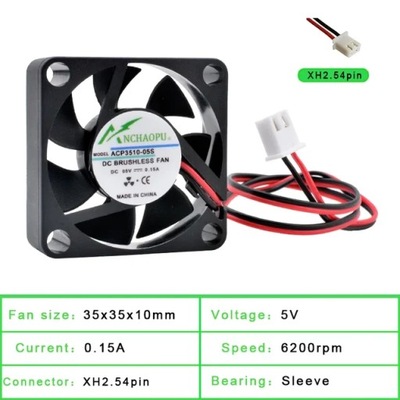 ACP3510 VENTILADOR 3.5CM 35MM 35X35X10MM DC5V 12V 24V 2 ACCIONAMIENTO 2PIN PARA  