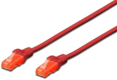 Kabel patchcord U/UTP kat. 6 czerwony 5m