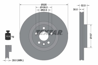 2 PIEZAS DISCO DE FRENADO LAND ROVER PARTE DELANTERA DISCOVERY/RANGE ROVER 2,0-2,2 D 4X4 11  