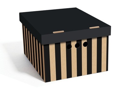 Pudełko użytkowe kartonowe pudełka A4 paski czarne