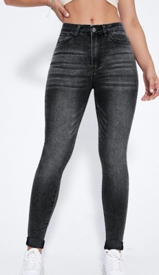 SHEIN SZARE SPODNIE JEANSY RURKI DAMSKIE 36 VBG