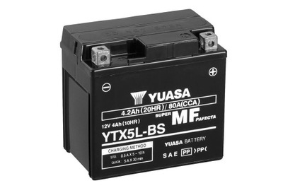 АКУМУЛЯТОР YUASA AGM 12V 4AH 80A YTX5L-BS МОТОЦИКЛА СКУТЕРА, ВИСОКЕ ЯКІСТЬ