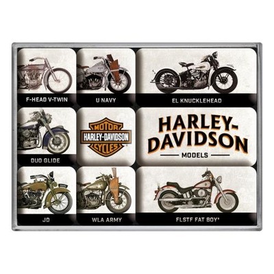 Nostalgic Art Magnesy (9szt) Harley-Davidson - M