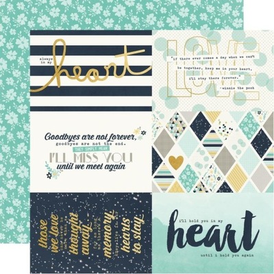 Papier 30x30 - Simple Stories Heart Gold Foil