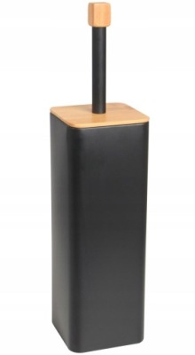 SZCZOTKA WC DO TOALETY STAL CZARNA MAT BAMBUS LOFT
