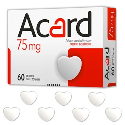 Acard 75 mg x 60 tabl. dojelit. 60 szt. tabletki