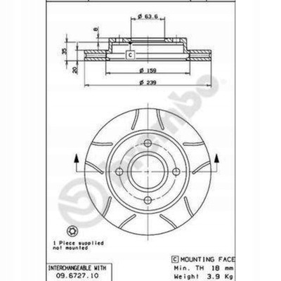 ДИСК BREMBO МАКСИМАЛЬНИЙ КОМПЛЕКТ FORD ESCORT '91 EXPRESS, ESCORT