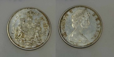 Kanada - srebro - 50 Cents 1966 rok