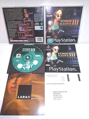 TOMB RAIDER III Sony PlayStation (PSX) 3XA PLYTA BDB KOMPLET