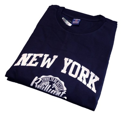 6XL Duża Koszulka 100% Bawełny Czarna New York Ny Plus Size