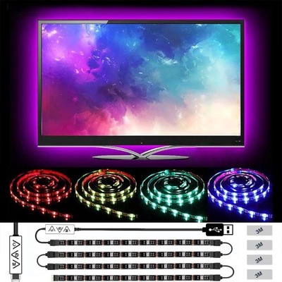 Taśma Pasek LED TV 5m USB RGB Sterowanie BLUETOOTH Zarowka Lampa Apk