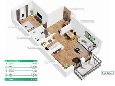 Mieszkanie, Gliwice, Sośnica, 61 m²