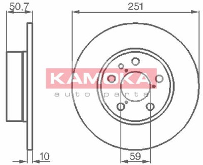 ДИСКИ ТОРМОЗНЫЕ ТОРМОЗНЫЕ ЗАД KAMOKA 103134