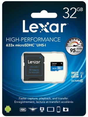 Karta pamięci Lexar mSD 32GB microSDHC UHS-I x633