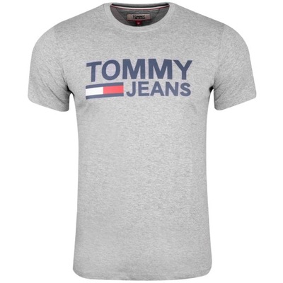 T-SHIRT TOMMY HILFIGER JEANS KOSZULKA SZARA r. S