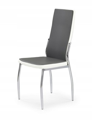 Krzesło metalowe K210 szary chrom eskóra HALMAR