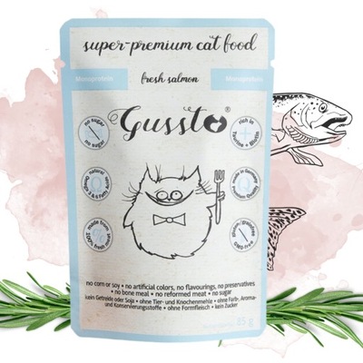 Mokra karma dla kota Gussto Fresh Salmon 85g Łosoś