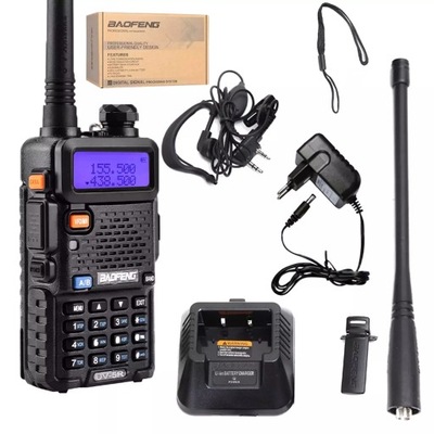 Baofeng UV-5R radiotelefon 5W bateria 1800 mAh